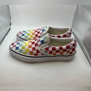 Vans OTW multicolor checkerboard loafers size 6.5 women